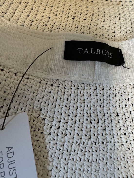 NWT Talbots White Packable Sun Hat with Braided Faux Leather Trim main image 8